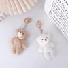 Galepromot Brown Bear Pink Heart Plush Stuffed Keychain For Backpack,