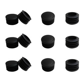 12 Pcs 32mm (1 1/4 Inch) Round Plastic Plug Round Tubing Black Plastic Plug，Pipe Tubing End Cap for Round Tube Furniture Finishing Plug