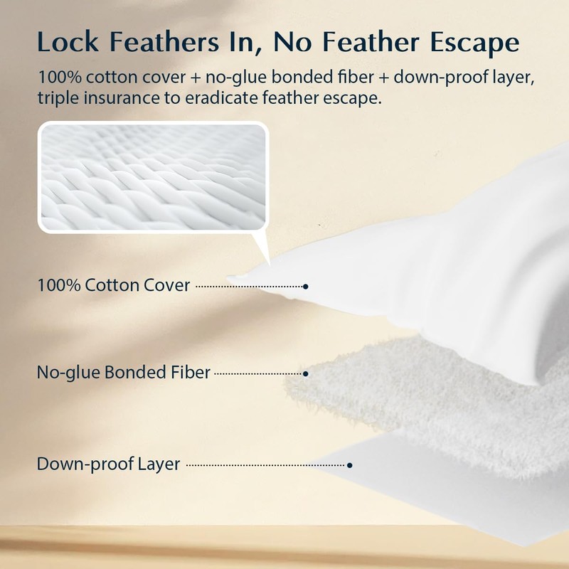 Pacific Coast Bed Pillow, Luxury Hotel Collection Goose Feather &