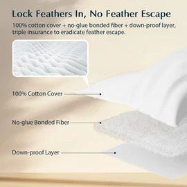 Pacific Coast Bed Pillow, Luxury Hotel Collection Goose Feather & Down, Classic Diamond Quilted Pattern, for Side and Back Sleepers, Medium Support, King Size, 2-Pack