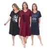 FEREMO 3 Pack Plus Size Women's Nightgown Soft Print Nightshirts