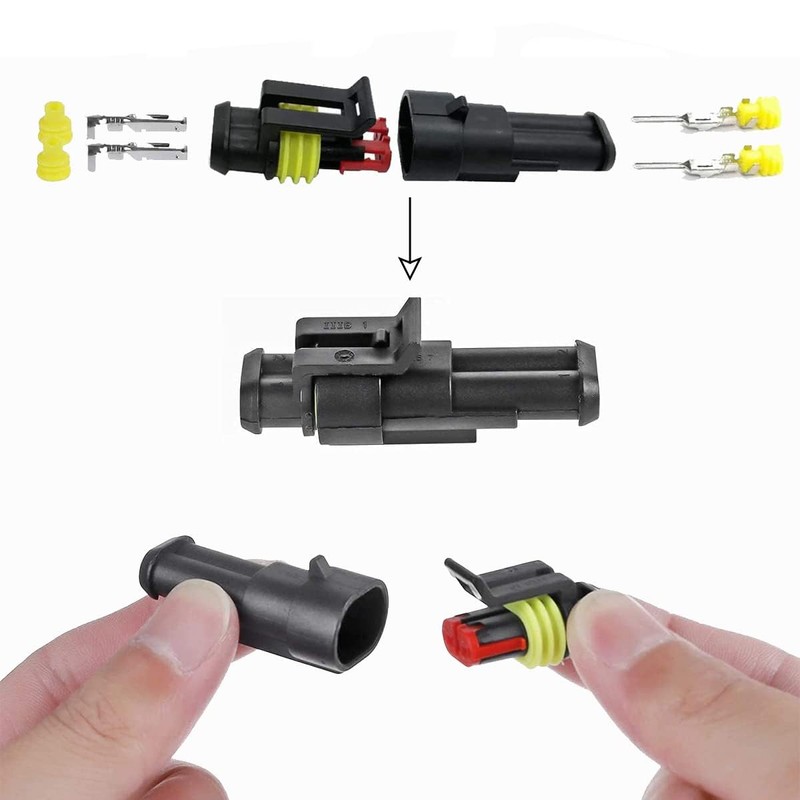 Huamirra Cable Connector Plug 15 Pieces, Waterproof Quick Connector, 2-Pin