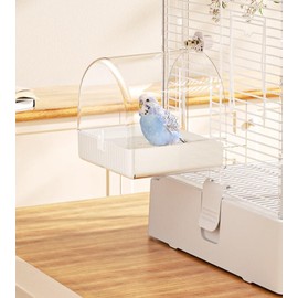 Bird Bath Cage, No-Leakage Bird Bathtub with Hanging Hooks Cage Accessory Suitable for Small to Medium Birds, Like Lovebirds, Finches, Parakeets, Canary