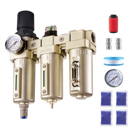 Industrial 3 Stage 5 m 0.3 m 0.1 m Air Drying System with Micron Filters 3/4\" NPT Air Compressor Filter RegulatorType: Triple Unit, Pipe Diameter: 3/4 NPT
