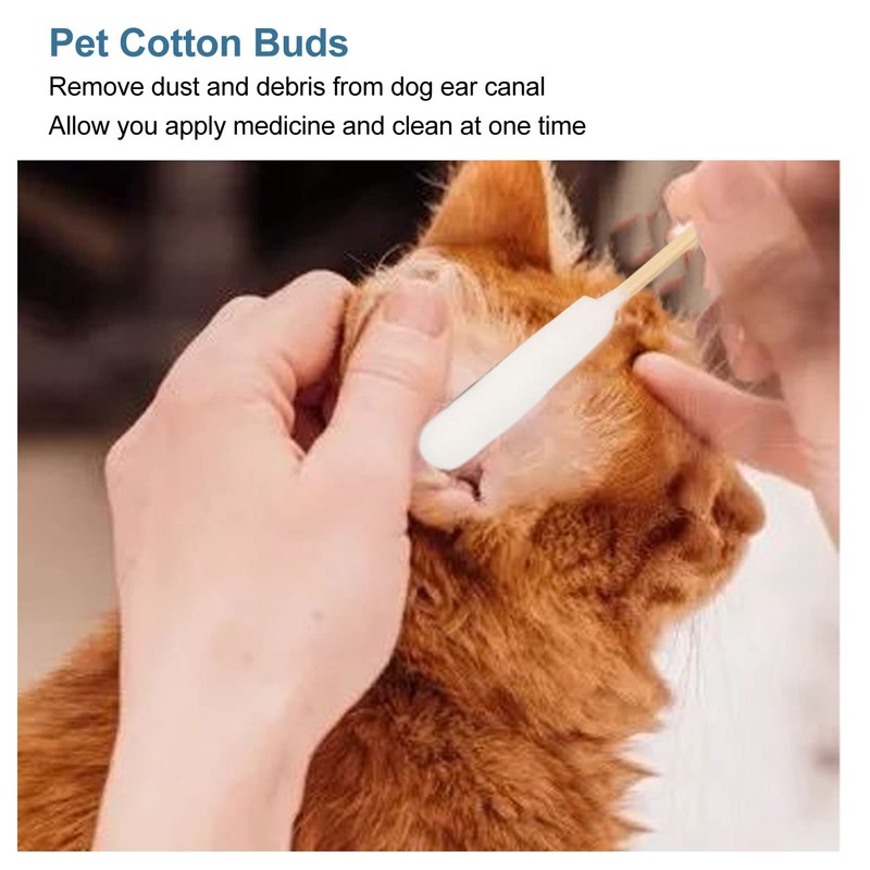 Hisopos de Algodón con Orejas de Perro de 100 Uds.,
