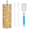 Tessco Bling Cups Rhinestones Tumbler with Straw Glitter Water Bottle