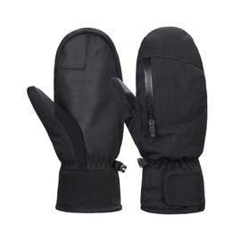 Durio Ski Mittens for Women Men Waterproof Ski Gloves Men Women Touchscreen Snow Gloves for Winter Snowmobile Snowboard, Black, Medium