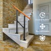 Metal Handrail Wood Grain for Elderly, 2 Step Hand Rails