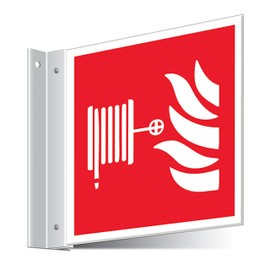 V Safety Fire Hose Reel Corridor Sign 150 x 150 mm - 3mm Indoor Palboard Safety Sign