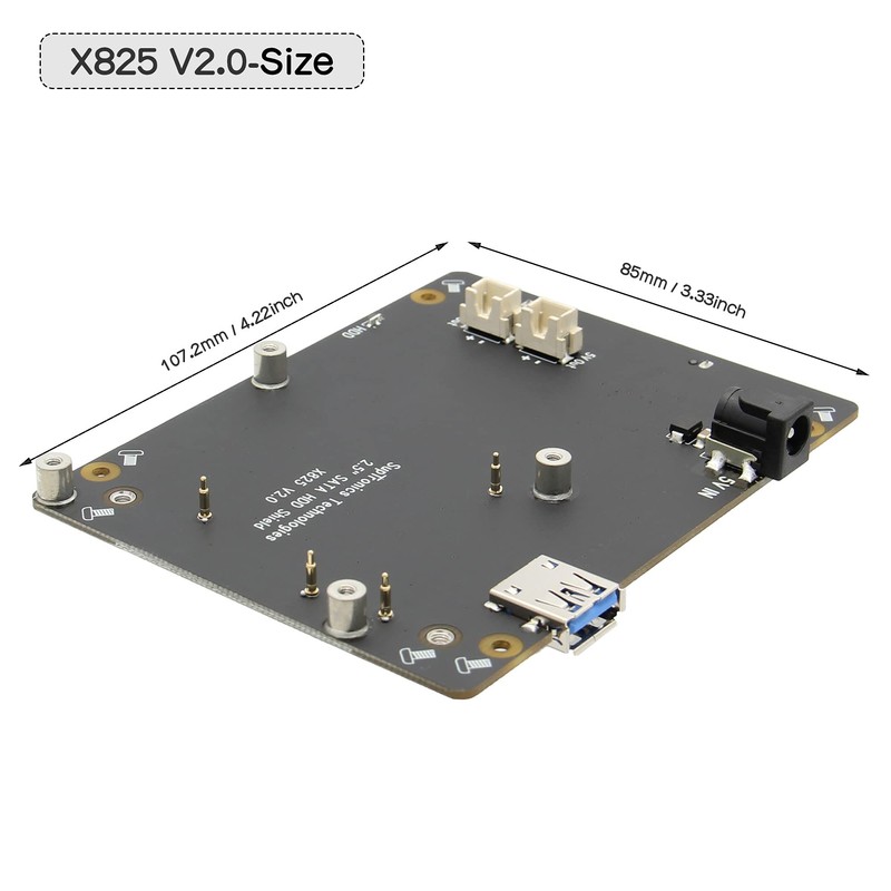 Geekworm para almacenamiento Raspberry Pi 4 SATA, X825 V2.0 2.5