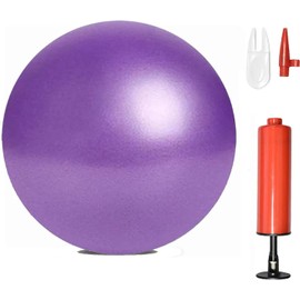 HCFGUS 6 Inch Mini Exercise Pilates Yoga Ball, Stability Ball for Yoga, Barre, Training and Physical Therapy- Improves Balance, Core Strength Yoga Ball with Inflate Pump(Purple)