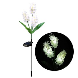 Outdoor Waterproof Solar Flower Battery Light Hyacinth for Garden, Balcony, Lawn Illumination(White)