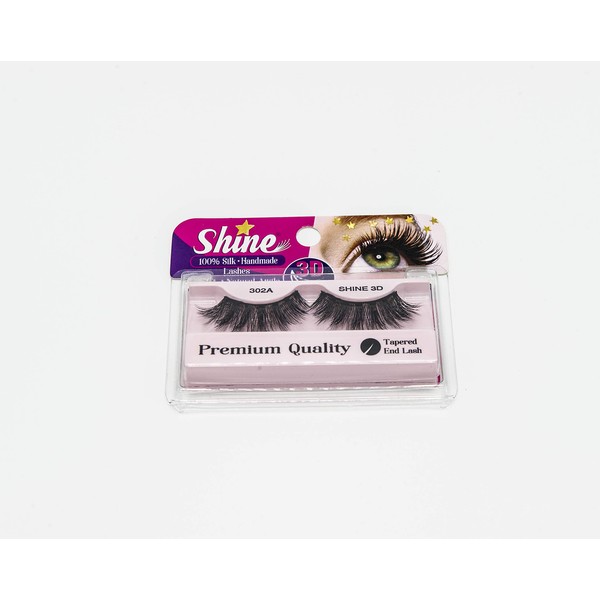 Shine. Natural Look Handmade 3D Silk Volume Eyelashes 302A (5Pack)