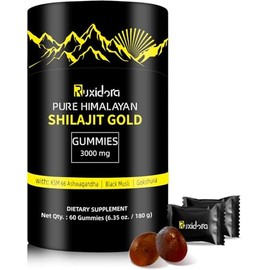 Shilajit Gummies,Pure Himalayan Shilaljit Gummies Rich in Ashwagandha Gaulshura Fulvic Acid 85+ Trace Minerals for Men,Women, Non-GMO|100% Natural & Organic|60 Gummy