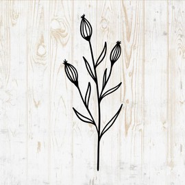 Flower Bouquets Wall Decals - Flower Bouquets Wall Stickers - Minimalistic Minimalist Floral Botanical Leaves Branches Silhouette - Car Window Tumbler Laptop Bedroom Room Home Decor DWSV13265