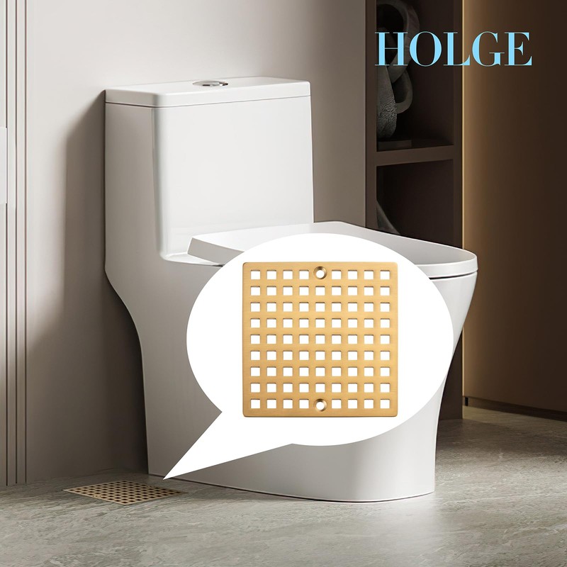 Holge Square Shower Drain Cover, 4 Inch, SUS304 Stainless Steel,