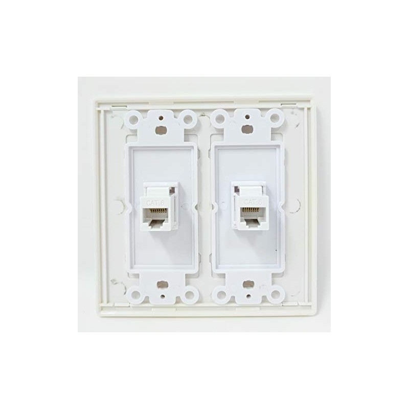RiteAV - 2 Port Cat6 Ethernet White - Dual Gang