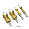 4Pcs Wood Plug Hole Cutter Bit Set Kit Dowel Plug