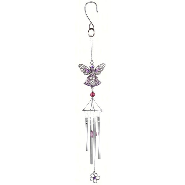 Carson Home Accents CHA63156 Pewterworks Angel Crystal Wind Chime
