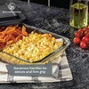 Divided Glass Casserole Baking Dish, Rectangular Bakeware Set 2.3 Qt