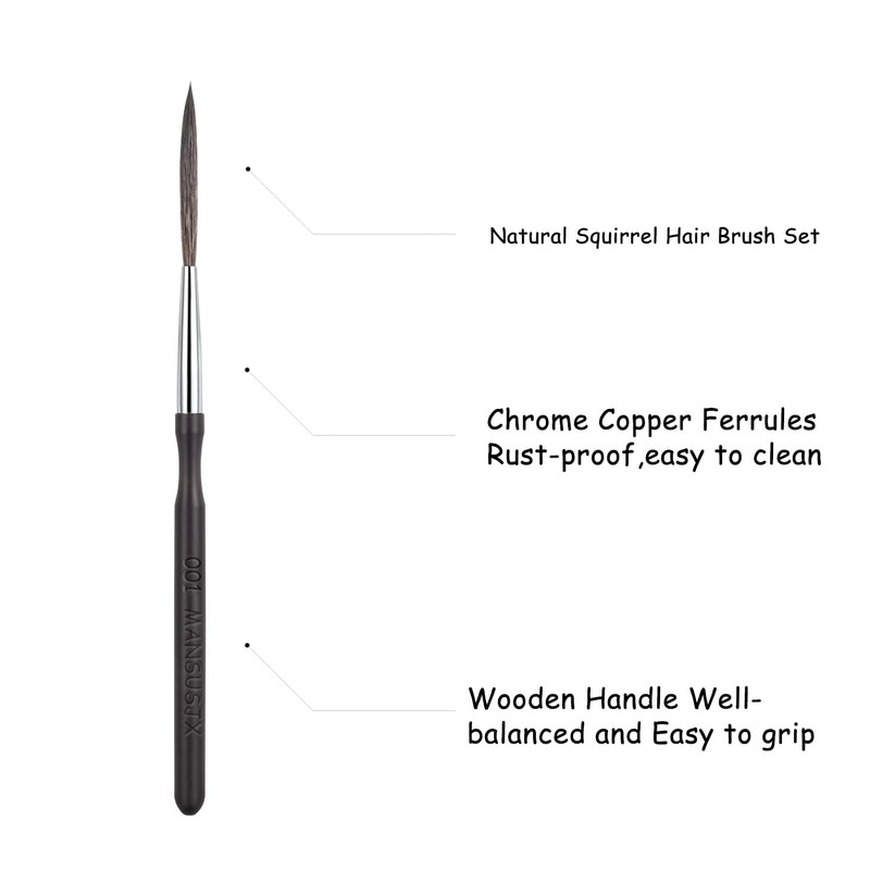 MANSUSJX Long Liner Brushes,4 PCS High Performance Script Pinstripe Brushes,