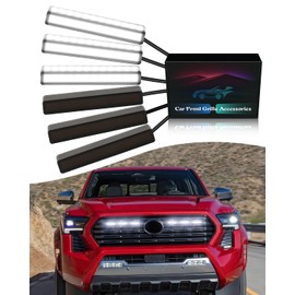 6Pcs White Grill Lights for 2024 2025 Toyota Tacoma LED Grille Marker Light 4th Gen Tacoma Accessories Front Bumper Raptor Lamp