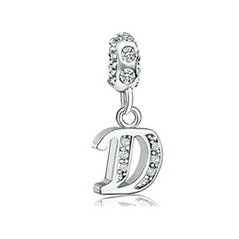 KunBead Jewelry Letter D Initial Charms Dangle Essence Heart Nan 21 Birthday Bead Charms for Women Girls