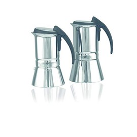monkano Roma Cooker Espresso Maker Stainless Steel Induction Various Sizes (4/2 Cups)