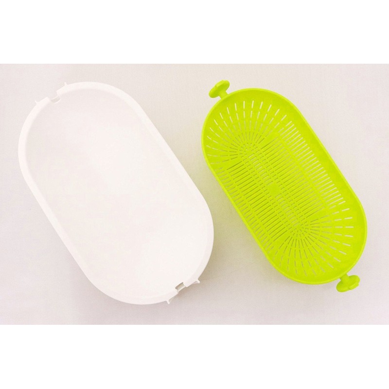 Kokubo Colander Spin Wheel Colander Oval Green KK-311