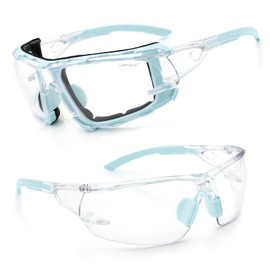 UKNOW Safety Glasses - Anti Fog Wraparound Lenses - Removable Foam Gasket - ANSI Z87.1 Protective Eyewear - Impact Resistant