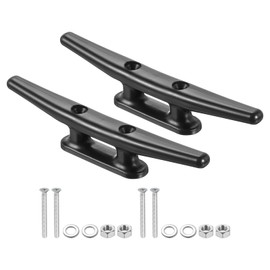 PATIKIL 8 Inch Nylon Boat Dock Cleat 2 Pack Kayak Rope Tie Cleat with Screws for Boat Docks Kayaks Marine Nautical Decor, Black