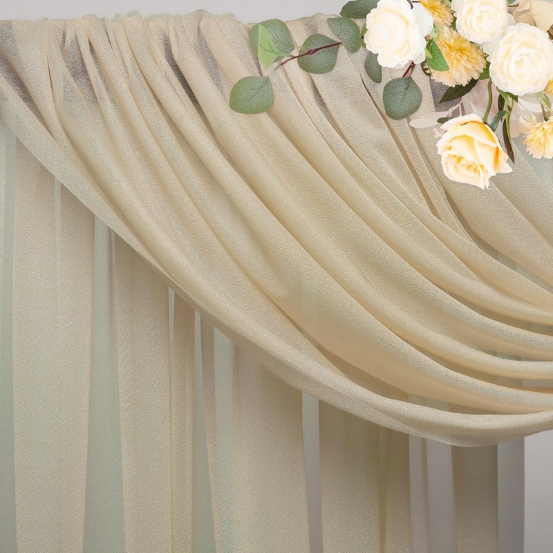 Wokceer Wedding Arch Draping Fabric 6 Panels 28.7" x 20FT