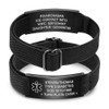 Pulsera personalizada de alerta médica, pulsera de identificación de acero