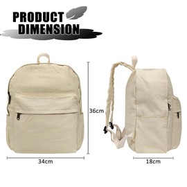 Boziee Canvas Rucksack Damen Daypacks Cityrucksack Rucksäcke Rucksackhandtaschen Schulrucksack für Damen Mädchen Teenager Schule Travel Arbeit Alltage Unisex (Beige)