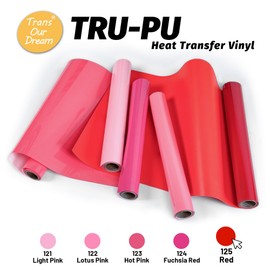 TransOurDream Matte Red HTV Heat Transfer Vinyl Roll for All Cutter Machines - 12'' x 5ft PU Red Iron on Vinyl for T-Shirts - Thin and Easy to Weed