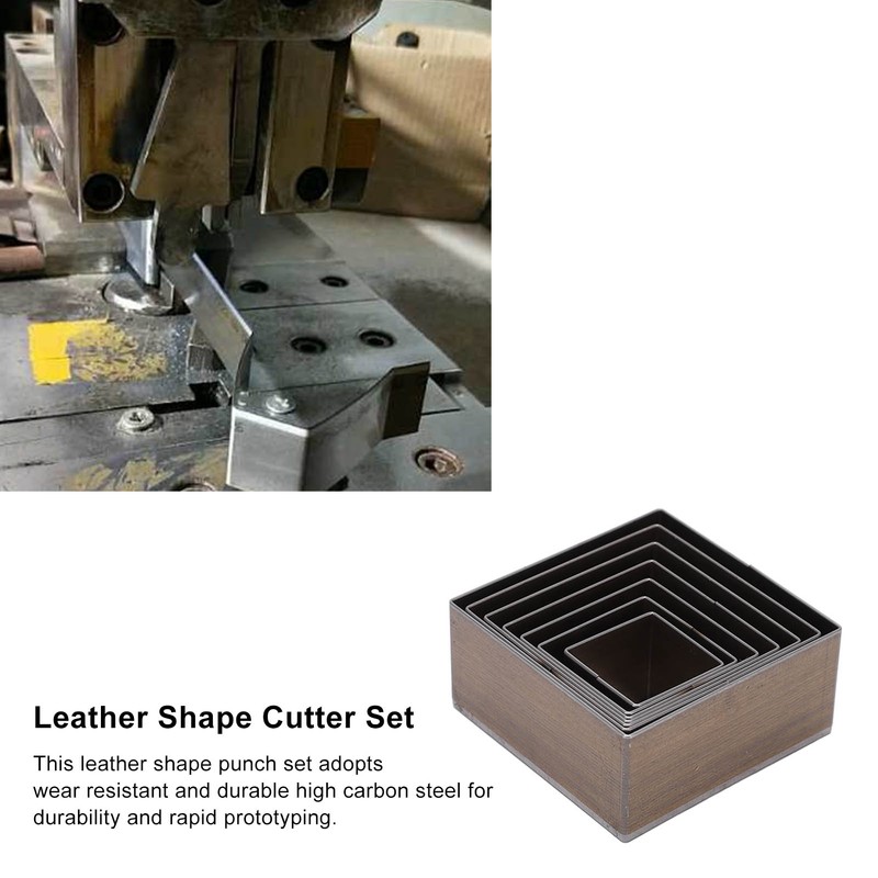 7Pcs Hollow Punch Cutter Squared Design High Carbon Steel Multipurpose