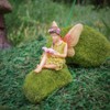 Fairy Girl Reading Mini Figurine Garden Accessory Dollhouse Decor