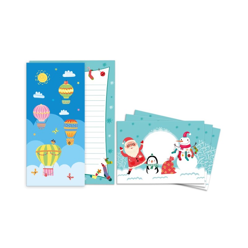Snowman Christmas Writing Paper Set with Envelope for Kids Girls
