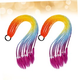Ipetboom 2 Sets Synthetic Braiding Hair Boys and Girls Hair Ties Long Ponytail Extension Set