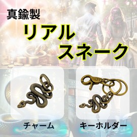 AhhYouMe Snake Real Key Chain Ring Hook Car Motorcycle Accessories Charm Belt Loop Gold Hardware Brass with Nascan