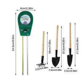 TGKYK Soil Tester 3-in-1, Soil PH Tester with 3 Spatulas, PH Tester for Soil, Soil Moisture Meter for Plants, Measures Moisture, pH and Light, for Gardens, Lawns, Farms