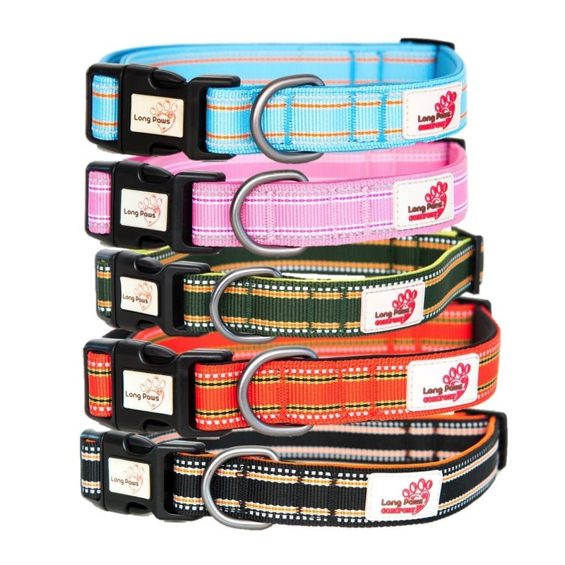 Long Paws Comfort Collar, Reflective, Padded Dog Collar, Extra Small,