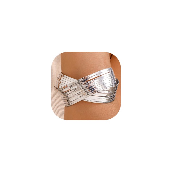 Nexoluxa Chunky Cuff Bracelets for Women Boho Wide Bangle Statement