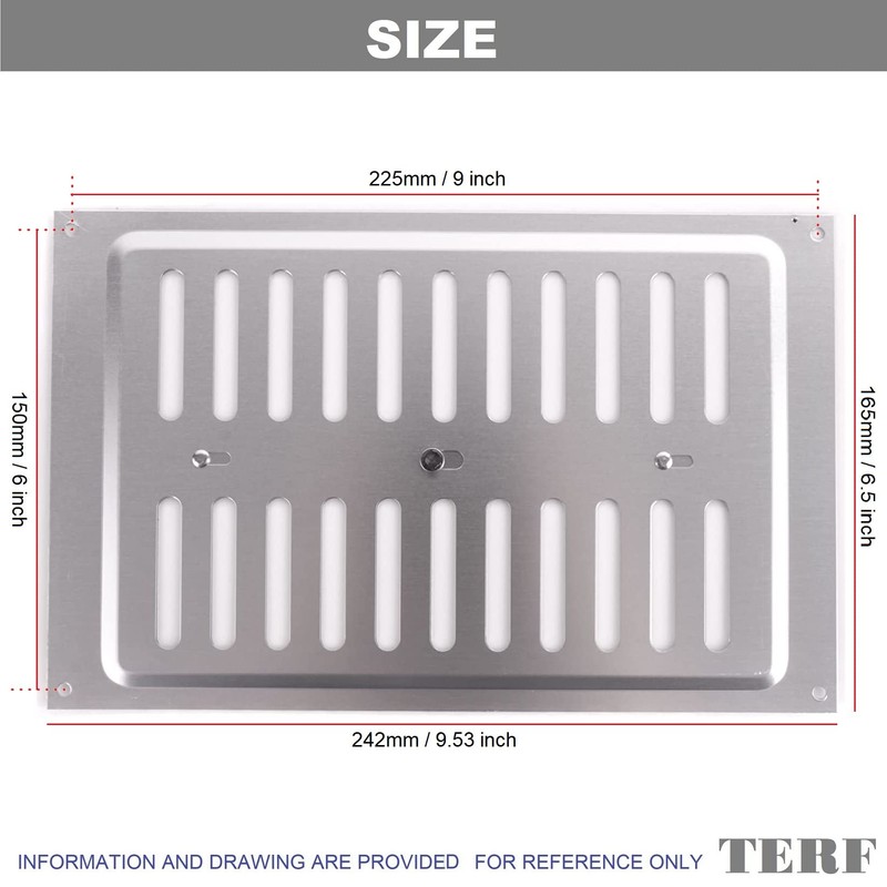 TERF® 9'' X 6'' Open and Close Adjustable Aluminium Air