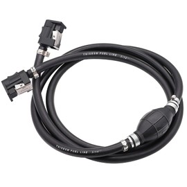 Tnisesm 5/16" 6FT Fuel Line Assembly, with Connector Rubber Marine Outboard Boat Motor RVs Fuel Assembly with Primer Bulb 304 Steel Hose Clamps