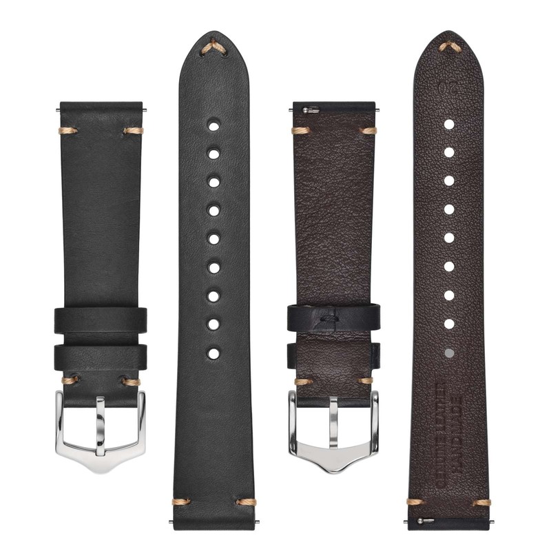 BISONSTRAP Watch Band, Military Italian Leather, Quick Release Replacement Band