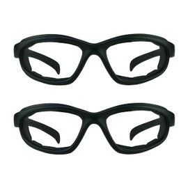 Bikershades Z87 Motorcycle Riding Safety Glasses Foam Padded Men Clear Lens 2 Pairs