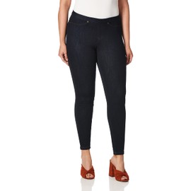 Hue Women's Solid Color Original Jeanz Denim Legging Sockshosiery, -Midnight Rinse, Medium