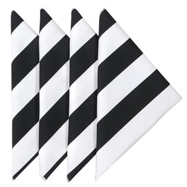 Cloth Napkins Wedding Napkins Table Linens Linen Napkins Set of 12 Black and White Stripe 18" x 18"