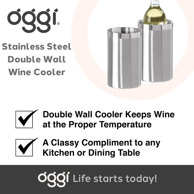 Oggi Double Wall Stainless Wine Cooler